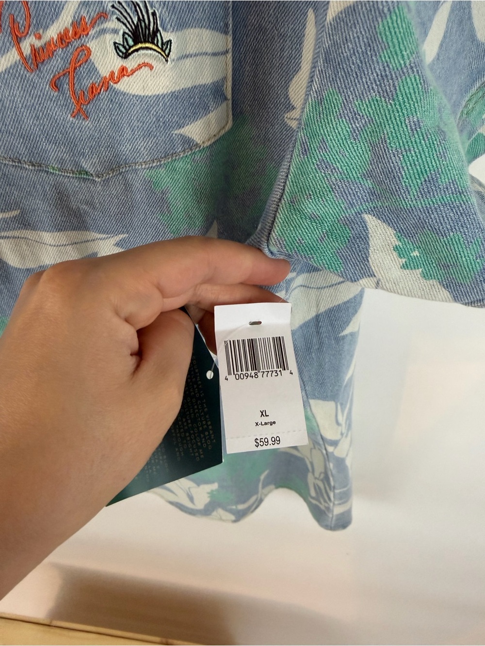 Disney Princess x ColourMe Courtney Floral Denim Shirt XL NWT - Picture 10 of 10